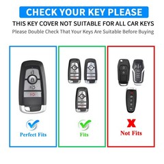 QBUC for Ford Key Fob Cover, Soft TPU Full Protection 4 Buttons, Blue