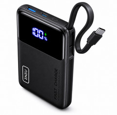 INIU Power Bank 45W 10000mAh USB-C & A Dual Output Black with LED Paw Indicator