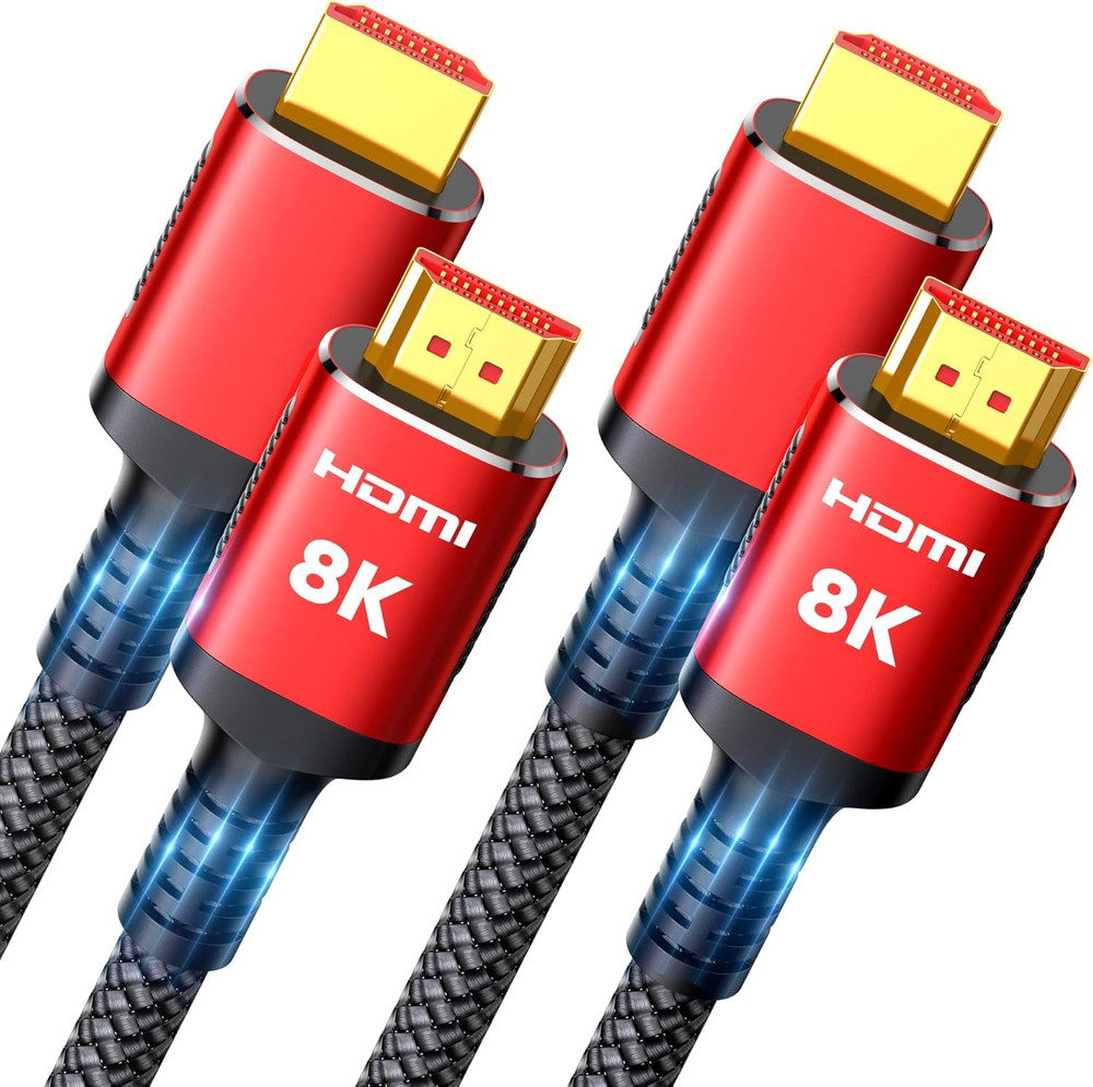 8K HDMI Cable 2.1 Long 15FT 2-Pack, Ultra 48Gbps High Speed 8K60Hz 4K120Hz 14…