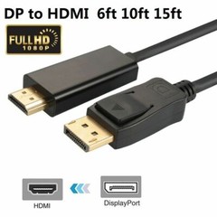 DisplayPort DP to HDMI 3FT 6FT 10FT 15FT PC Laptop HDTV Audio Video Cable 1080P