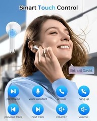 Wireless Earbuds Bluetooth 5.3 Headphones, 40Hrs Playback Stereo Ear A-White