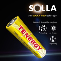 Tenergy Solla NiMH AA 1000mAh 1300mAh Rechargeable Batteries Solar Garden Lights