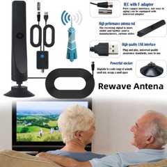 4K Rewave Antena, TV Antenna, Suction Cup TV Antenna Plug Play 3m Cable 2026 LOT