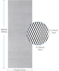 Universal Car Grill Mesh 40″ x 13″, Black-Painted 3 x 6mm Rhombic Hole black