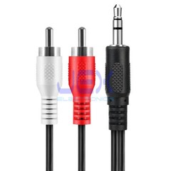 4′ ft Twin RCA Male to 1/8″ 3.5mm jack Audio Cable/Lead phone/PC to TV/Stereo
