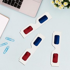 QIANCAIWANG 5 Pack 3D Paper Glasses for 5.7 x 5.12 x 1.5 inches, Blue Red