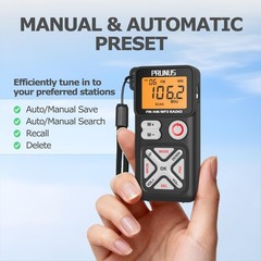 J-988 Pocket AM FM Radio Portable Personal Mini Radio with Digital Tuning LCD…