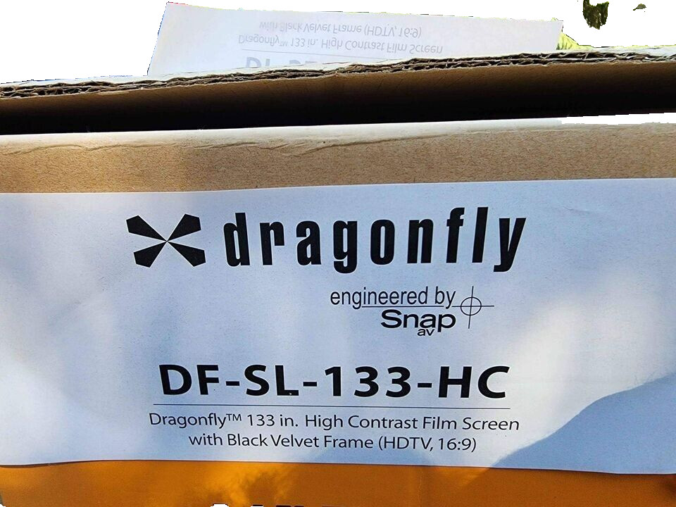 Dragonfly High Contrast Projection Screen Black Velvet Frame DFSL 133 HC HD 16:9