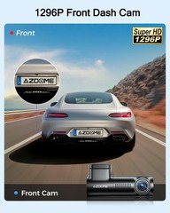 AZDOME Small Dash Cam for Cars WiFi 1296P FHD Parking Modes Loop Recording 1080P