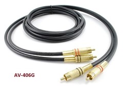 6ft Premium 2-RCA Male to Male Gold-Plated Audio Cable, CablesOnline AV-406K