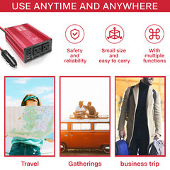 300W 600W Car Power Inverter Laptop Charger DC12V to AC110V Converter Dual USB