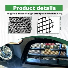 Heavy-Duty Car Grill Mesh, Aluminum Alloy Expanded Metal Sheet, Black PVC
