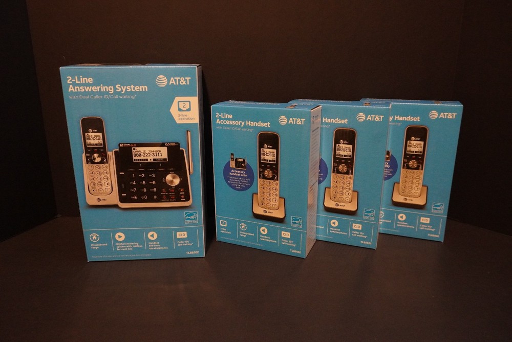 AT&T 2-Line Cordless Phone Answering System TL88102 – 4 Phones – NEW/SEALED!
