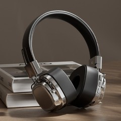 Retro Stereo Gaming Wireless Bluetooth 5.3 Foldable Over Ear Leather Headphones