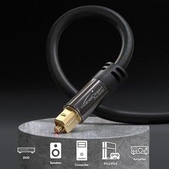 KabelDirekt TOSLINK – Optical Audio Cable – 3ft – Fiber Optic Cord, S/PDIF Digit