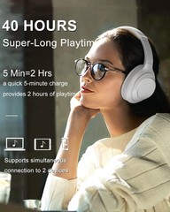 Headphones Wireless Bluetooth Over Ear, 40 Hours Playtime Wireless Headphones…
