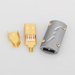 Viborg HI-END 24K Gold Plated USB2.0 Plug USB A, USB B Connector DIY Hi Fi USB