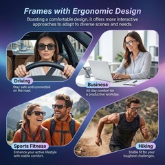 AI Smart Glasses, 164 Language Translation Glasses, Bluetooth Glasses with Sp…