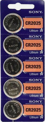 5pc NEW SONY/MURATA CR2025 DL2025 Lithium 3V Watch Battery Ships From CA