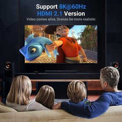 8K HDMI Switch Splitter 2 in 1 Out, Bi-Directional Switcher Support 48Gbps 4K…