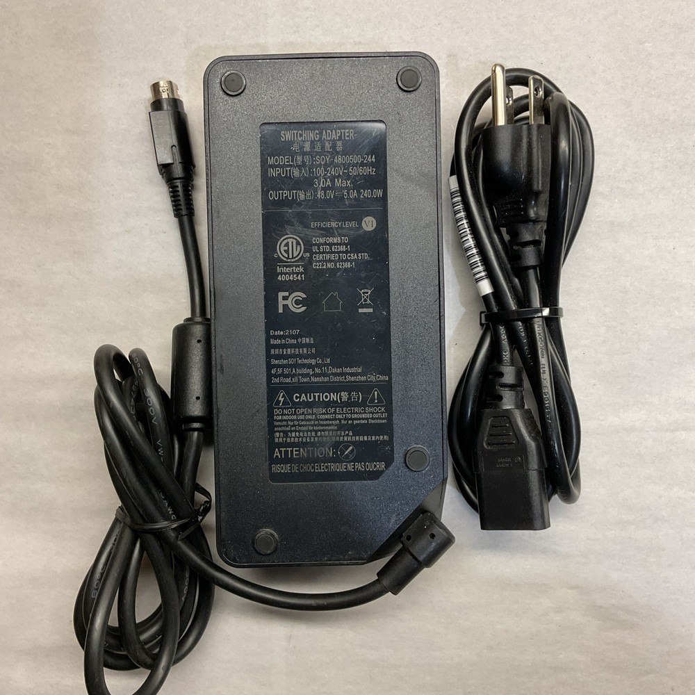 OEM SOY-4800500-244-B 48V 5A 3 PIN AC Adapter Power Supply Charger 240W