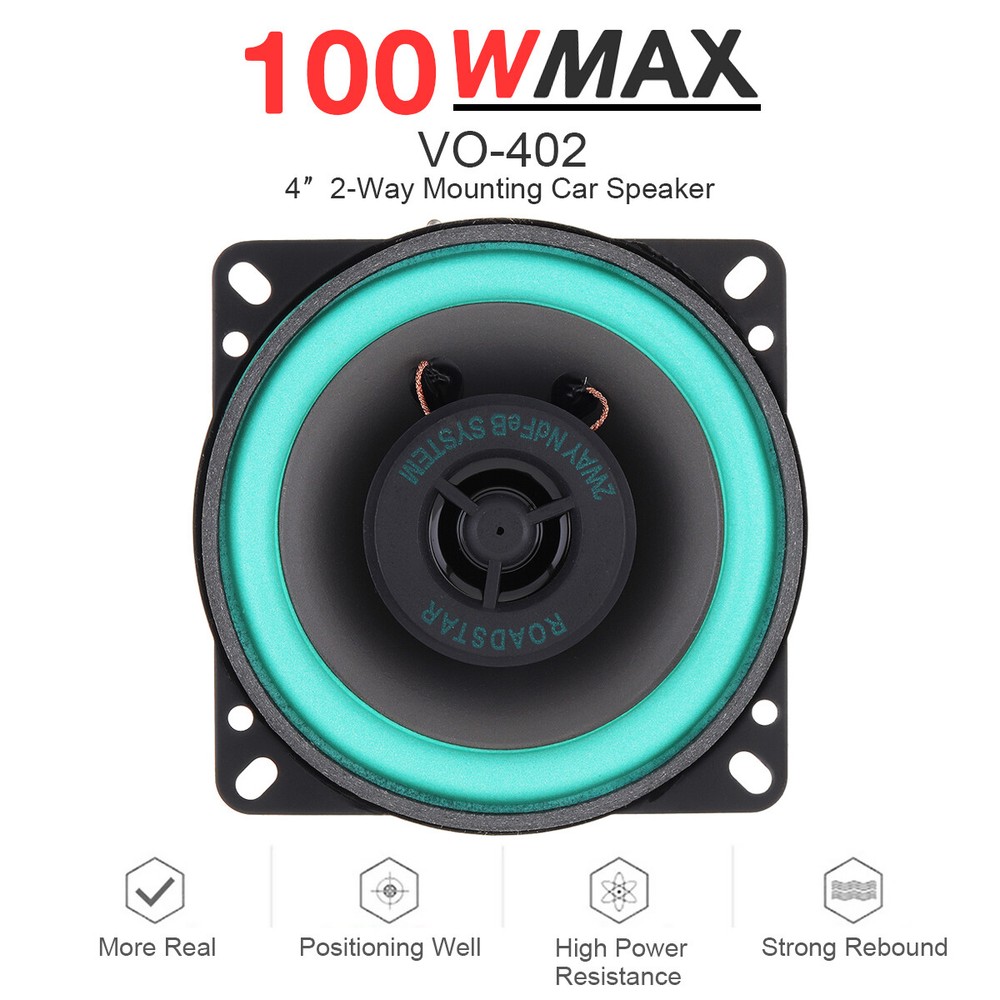1pc 4 inch 12V Car Speaker Audio Player Ultra-thin Modified HiFi 100W