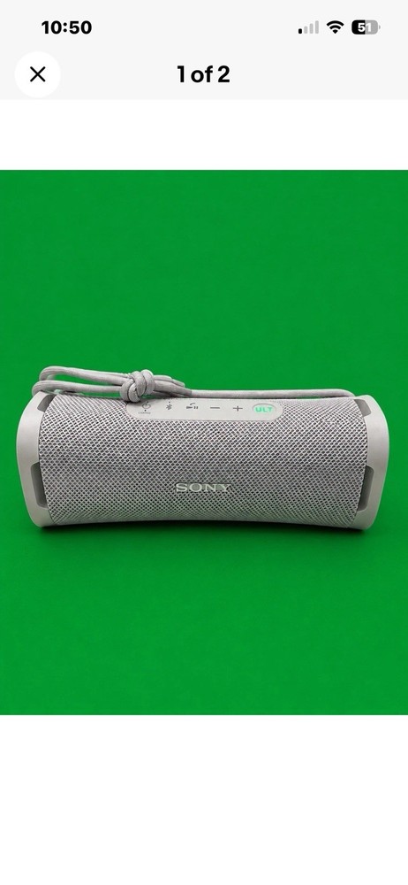 Sony ULT FIELD 1 Portable Bluetooth Speaker White Cylindrical w/ Carrying Strap