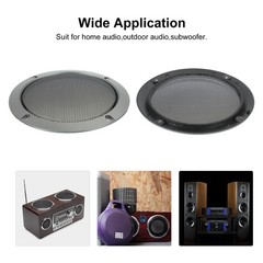 4 Pcs 5inch Black Speaker Grill Mesh Metal Cover Iron Gray ABS Frame
