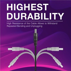5M DC 12V Power Extension Cable Cord For CCTV Security Camera DVR 2 Packs