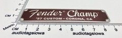 Fender Champ Logo for Amp or Case Badge Custom Made Aluminum with Screws