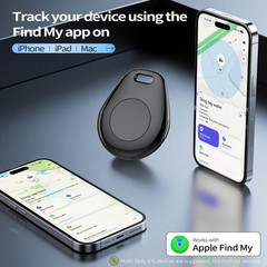 [iOS Only] Tukio Air Tracker Tags 4 Pack Black, [Apple MFi Certified] Bluetooth