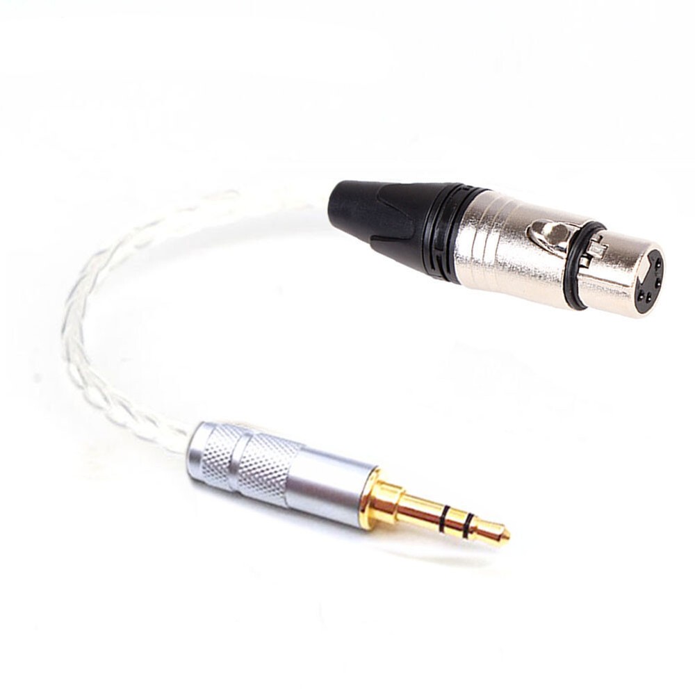 HIFI 7N Silver Plated 3.5mm Stereo 3pole Male to 4pin XLR Female Audio Adapter