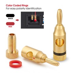 WGGE WG-3334 24k Gold Plated Banana Plugs (Open Screw Type) (6 Pairs)