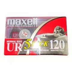 Maxell UR 120 Audio Cassette Tape 5 Pack Sealed Normal Bias Vintage Blank 90’s