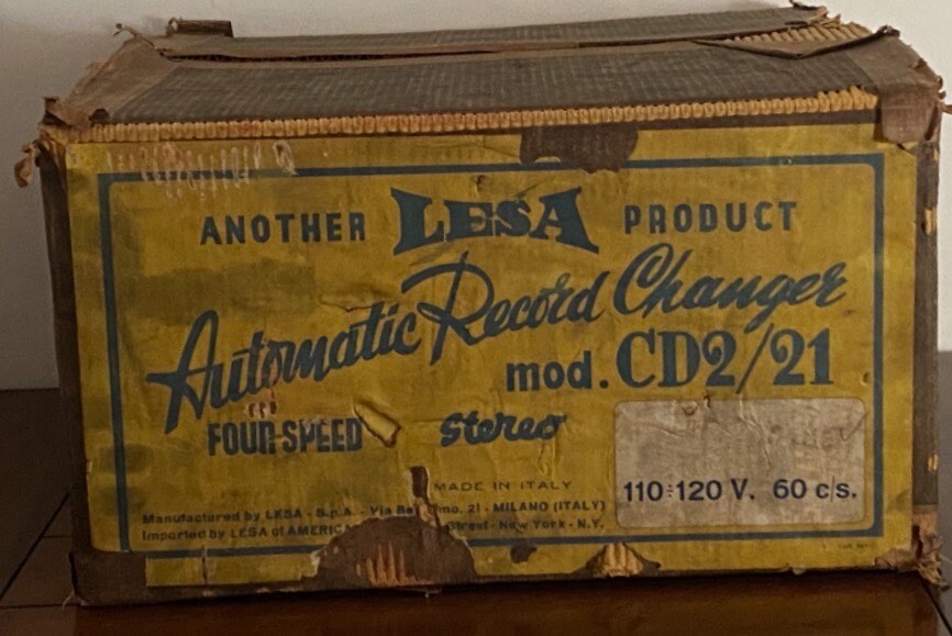 Lesa Automatic Record Changer Model CD2/21 Mint In Box Old Stock