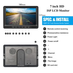 7″ Split Monitor DVR +AHD 1080P Rear View Backup Camera For Truck Bus Caravan RV