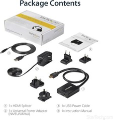 StarTech.com HDMI Splitter 2-Port with USB Power 4K UNIVERSAL KIT