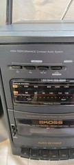 Vintage 1994 Koss HG20 Radio Cassette Player Detachable Speakers AC or Battery
