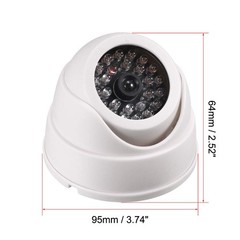 uxcell Fake Security Camera Dummy Dome CCTV with Blinking Red 95x64mm, White