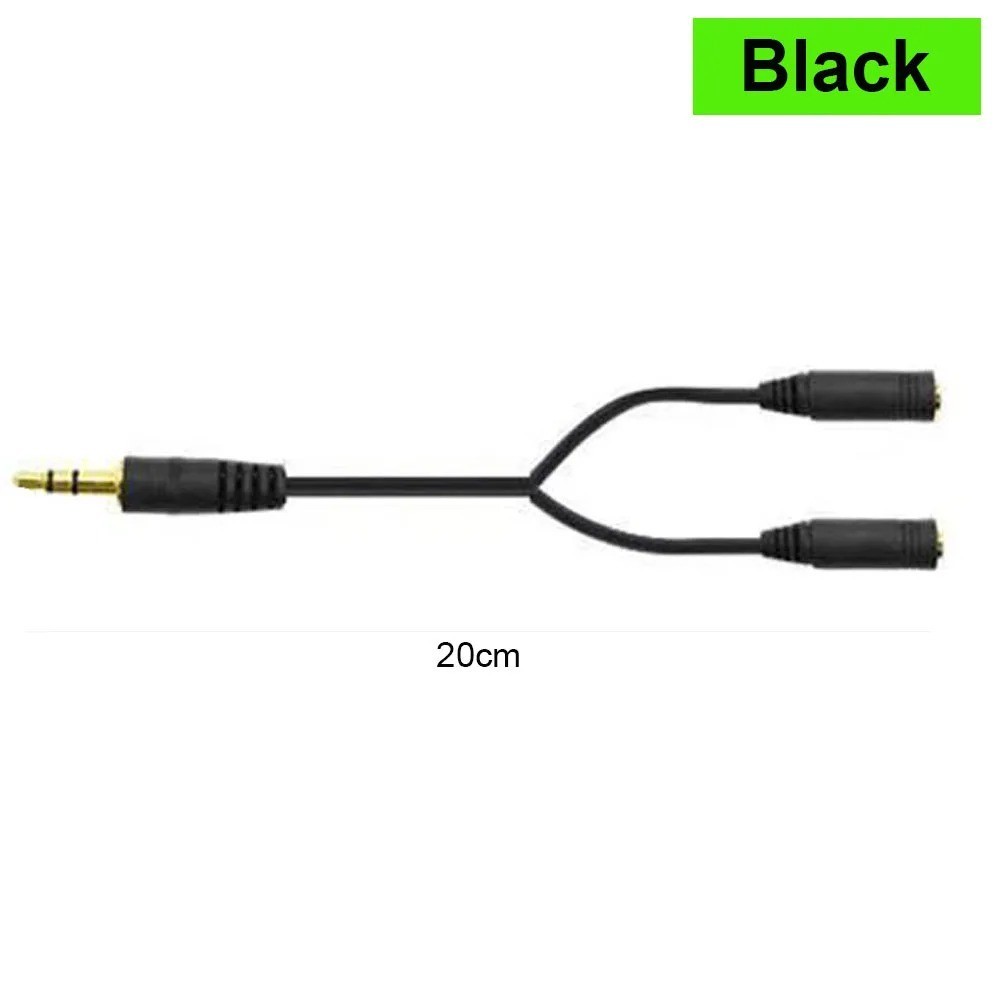 3.5mm AUX Audio Mic Splitter 1 Male to 2 Female Gold Plated Headphone Cable