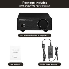 AIYIMA A07 Premium TPA3255 Power Amplifier 300Wx2 HiFi + DC32V 5A