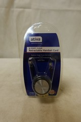 Ativa 8-Foot Clear Retractable Handset Phone Telephone Cord AT26811 / 387-756