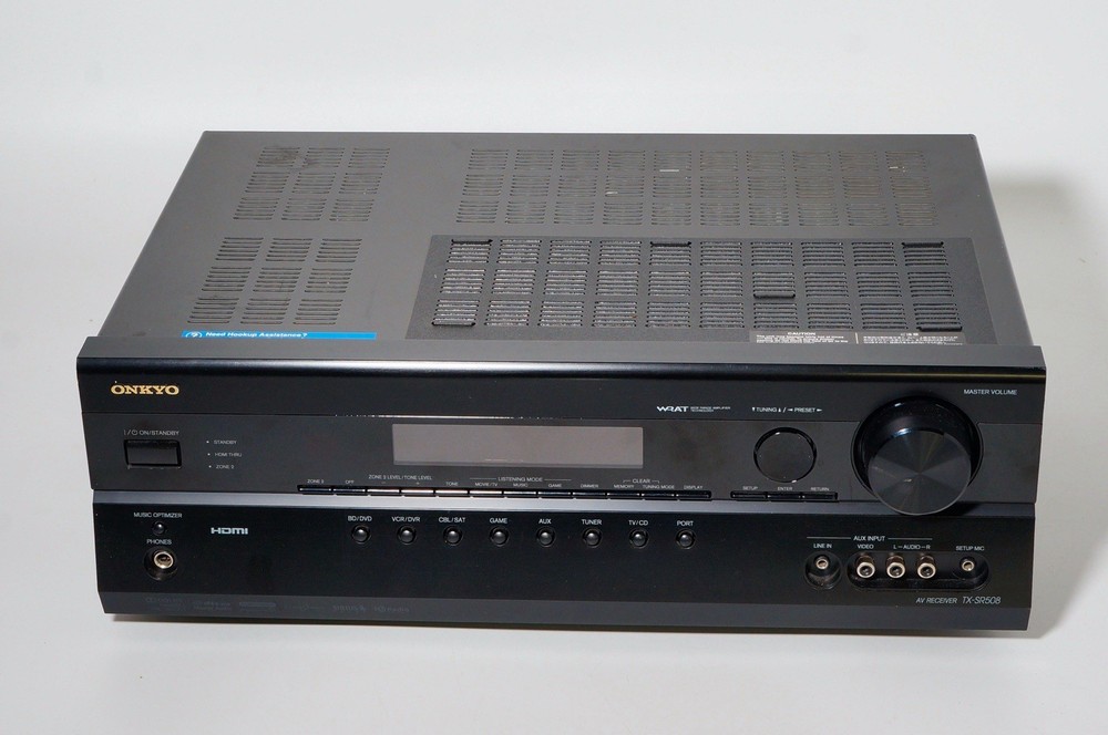 Onkyo TX-SR508 7.1 Channel A/V Receiver Black Dolby TrueHD DTS-HD HDMI Radio