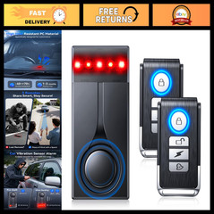 108dB Car Alarm System – Anti-Theft Vibration Sensor, 2 Remotes, Magnetic Instal
