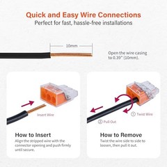 3-Port Reusable Wire Connectors, 50PCS, 0.5–4.0mm Compatibility, Push-in