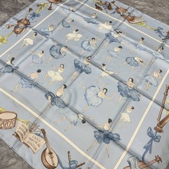 HERMES Valeriana Silk Scarf Light Blue 14924 90x90cm Silk Scarf