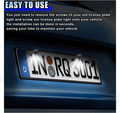 10 Pcs Motorcycle License Plate Light 12v LED License Plate Light Bright Alumini