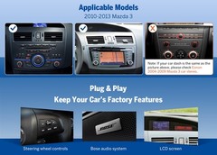 Eonon M3BLX7A Android 14 4+64 9″For 2010-2013 Mazda 3 Car Stereo CarPlay+CAM+DVR