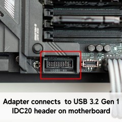 24cm 90-Degree Left Angle USB 3.1 20-Pin Motherboard Header Adapter Black