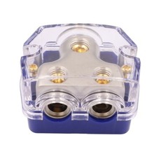 2 PACK 2 Way Blue Distribution Block 0-4 AWG In, 4-8 AWG Out for Power or Ground